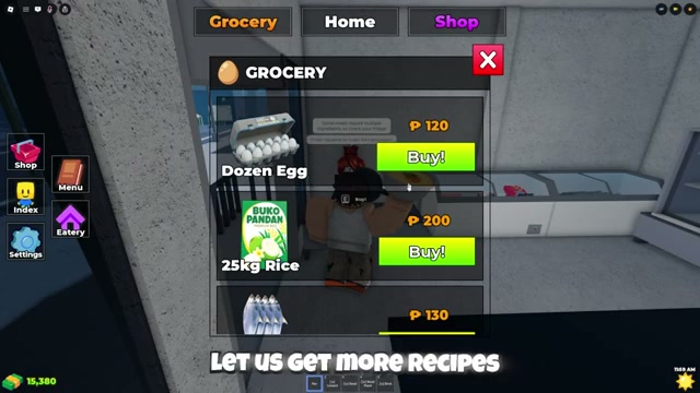 Karinderya Grocery panel showing Dozen Egg at ₱120 and 25kg Rice at ₱300 in the August build